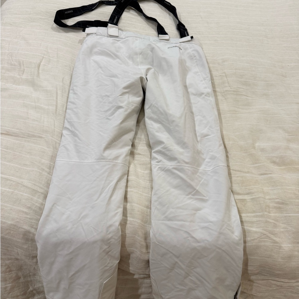 Men’s Karbon White Snow/Ski/Snowboard Pants with Suspenders